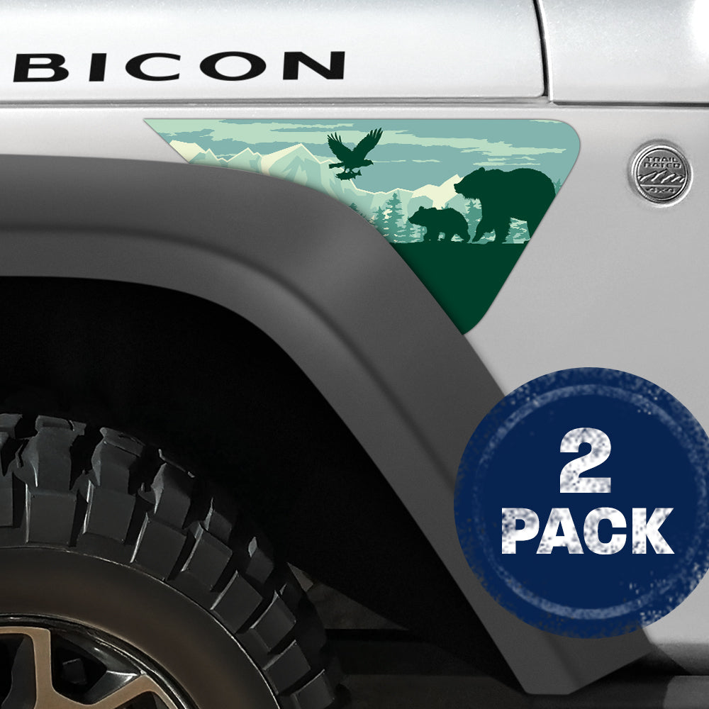 Bear Forest 2pc Vinyl Fender Decal