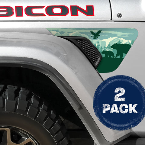 Bear Forest 2pc Vinyl Fender Decal