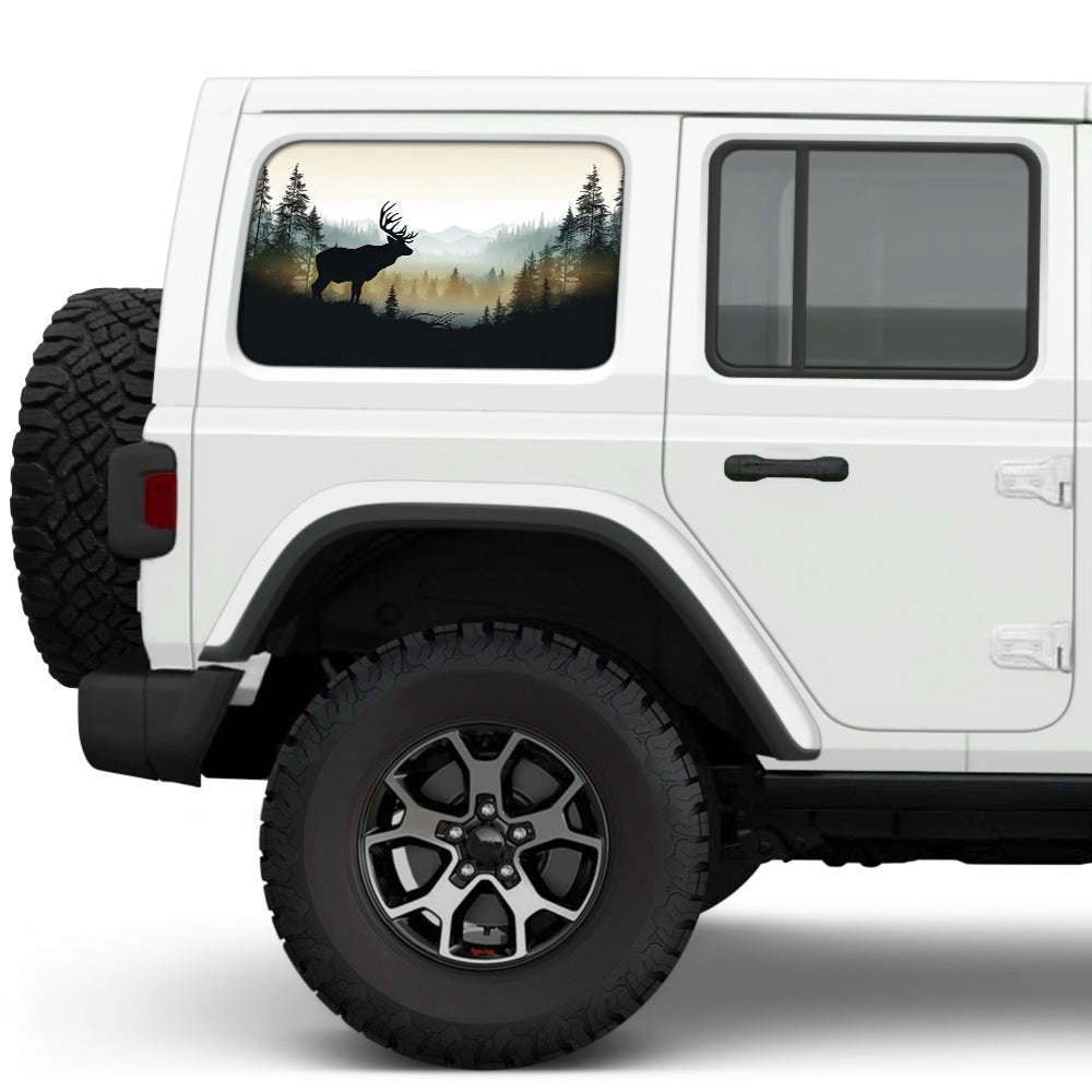 Deer Forest Side Windows Printed Vinyl Decal