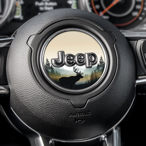 Deer Forest Steering Wheel Decal