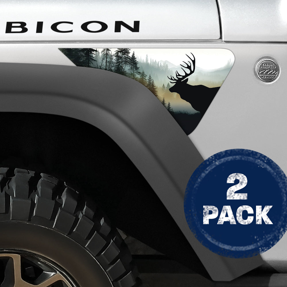 Deer Forest 2pc Vinyl Fender Decal