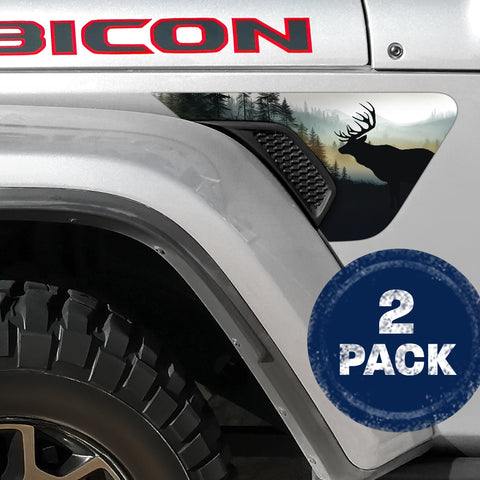 Deer Forest 2pc Vinyl Fender Decal