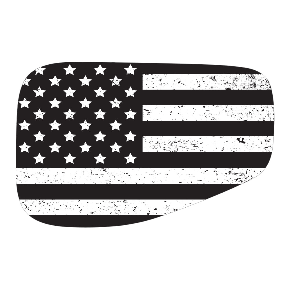 Black & White Distressed Flag Gas Cap Decal for JT or Gladiator