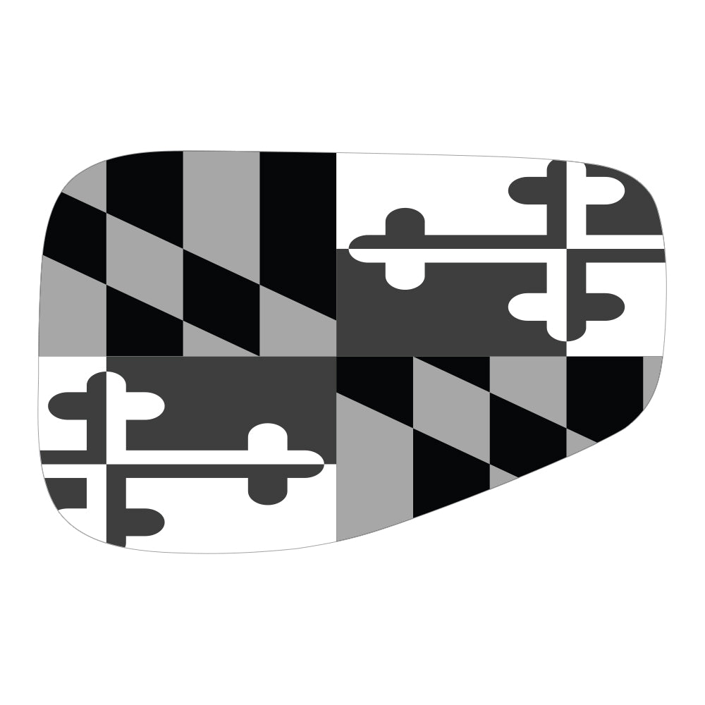 Maryland State Flag Greyscale Gas Cap Decal for JT or Gladiator