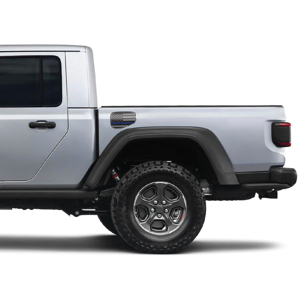 Blackout Thin Blue Line Gas Cap Decal for JT or Gladiator