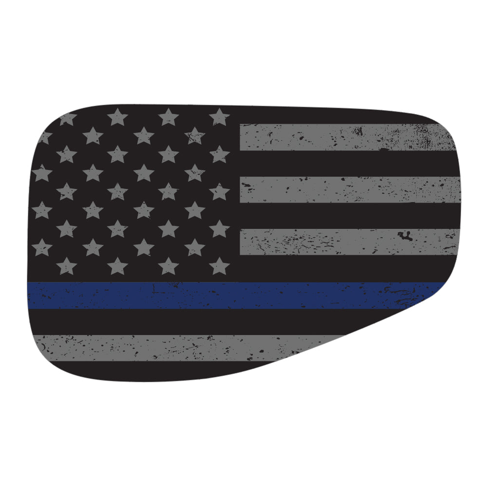 Blackout Distressed Thin Blue Line Gas Cap Decal for JT or Gladiator