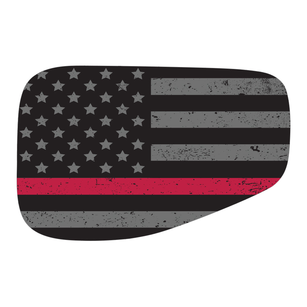 Blackout Distressed Thin Red Line Gas Cap Decal for JT or Gladiator