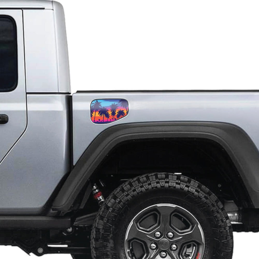 Miami Palm Trees Gas Cap Decal for JT or Gladiator