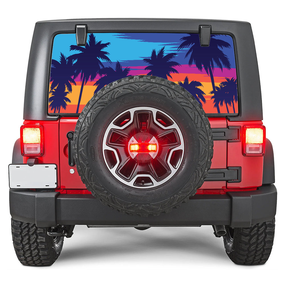 Miami Palm Trees Rear Window Decal
