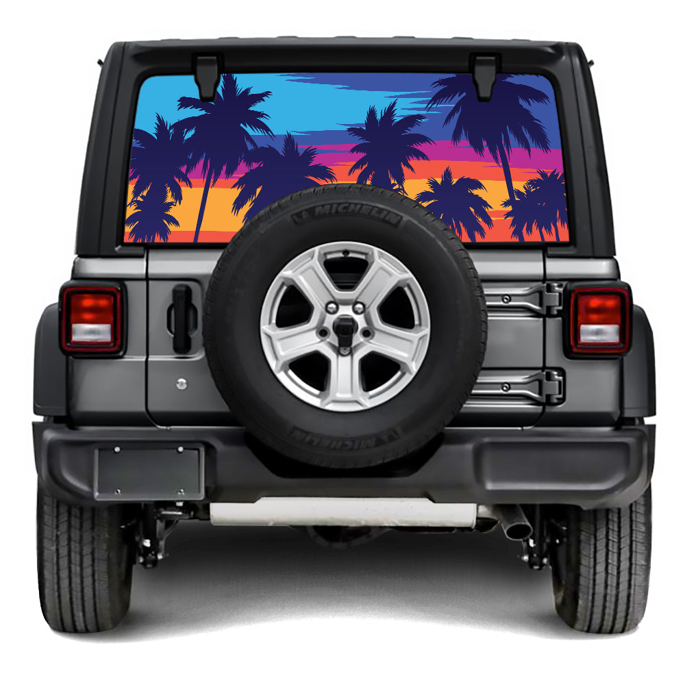 Miami Palm Trees Rear Window Decal