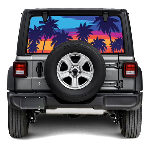 Miami Palm Trees Rear Window Decal
