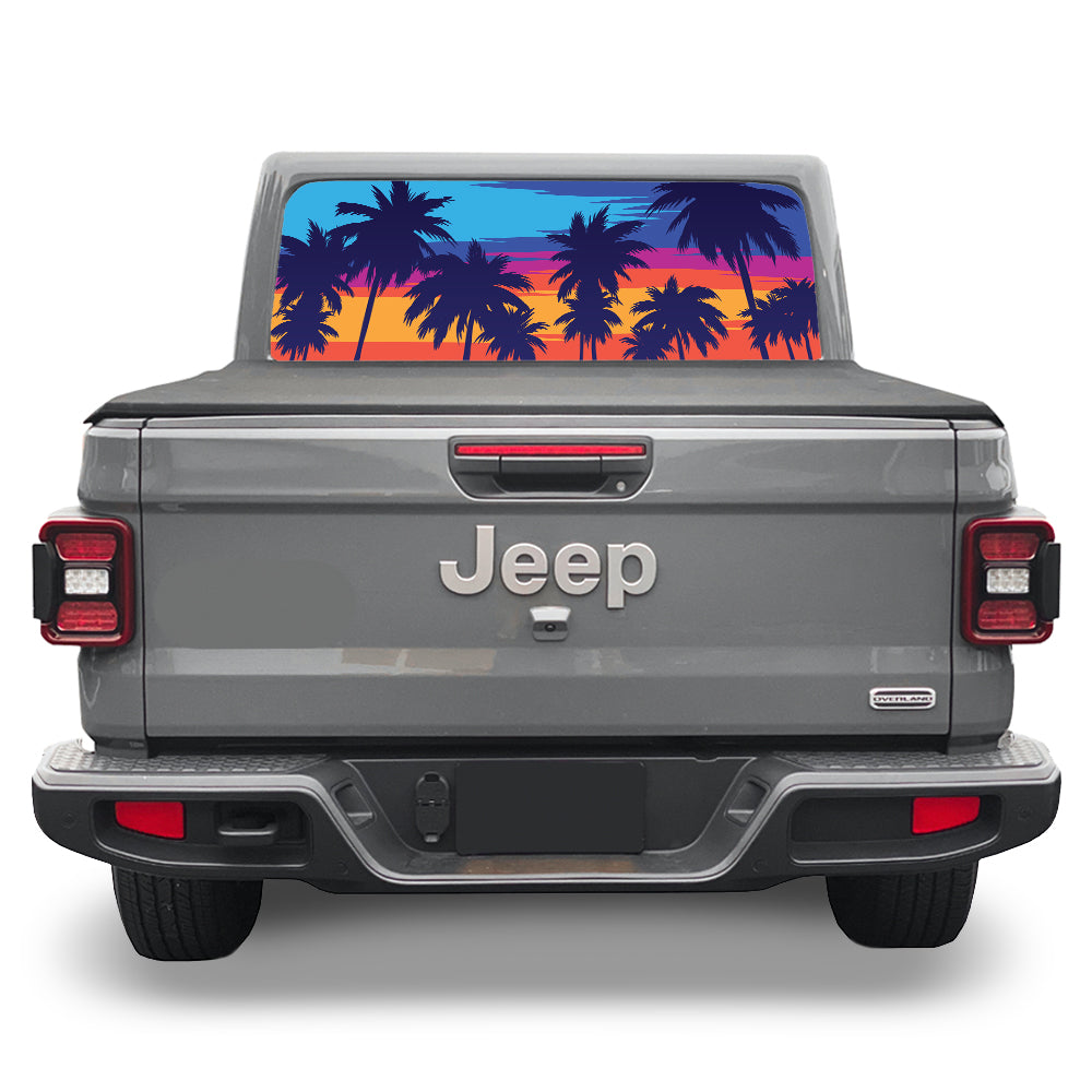 Miami Palm Trees Rear Window Decal