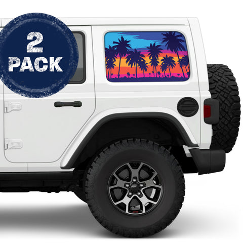 Miami Palm Trees Side Windows Printed Vinyl Decal