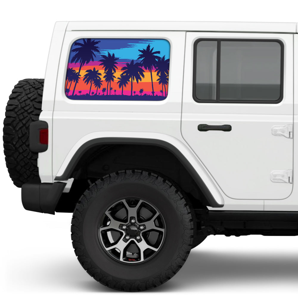 Miami Palm Trees Side Windows Printed Vinyl Decal