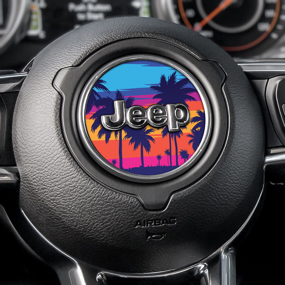 Miami Palm Trees Steering Wheel Decal