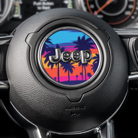 Miami Palm Trees Steering Wheel Decal