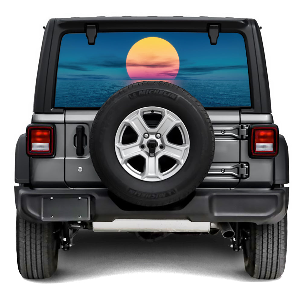 Moon Sun Rear Window Decal