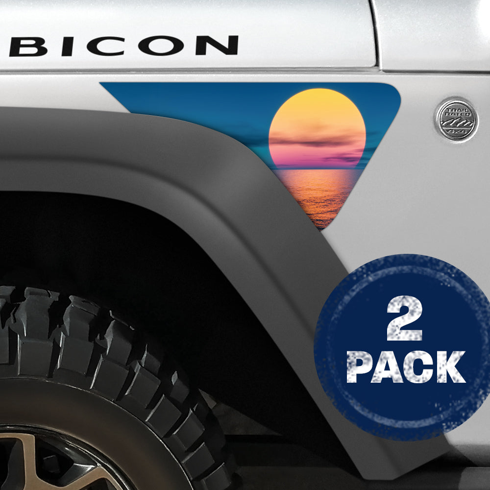 Moon Sun 2pc Vinyl Fender Decal