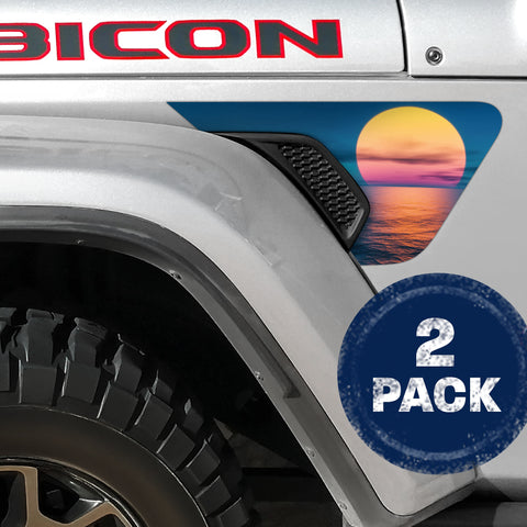 Moon Sun 2pc Vinyl Fender Decal