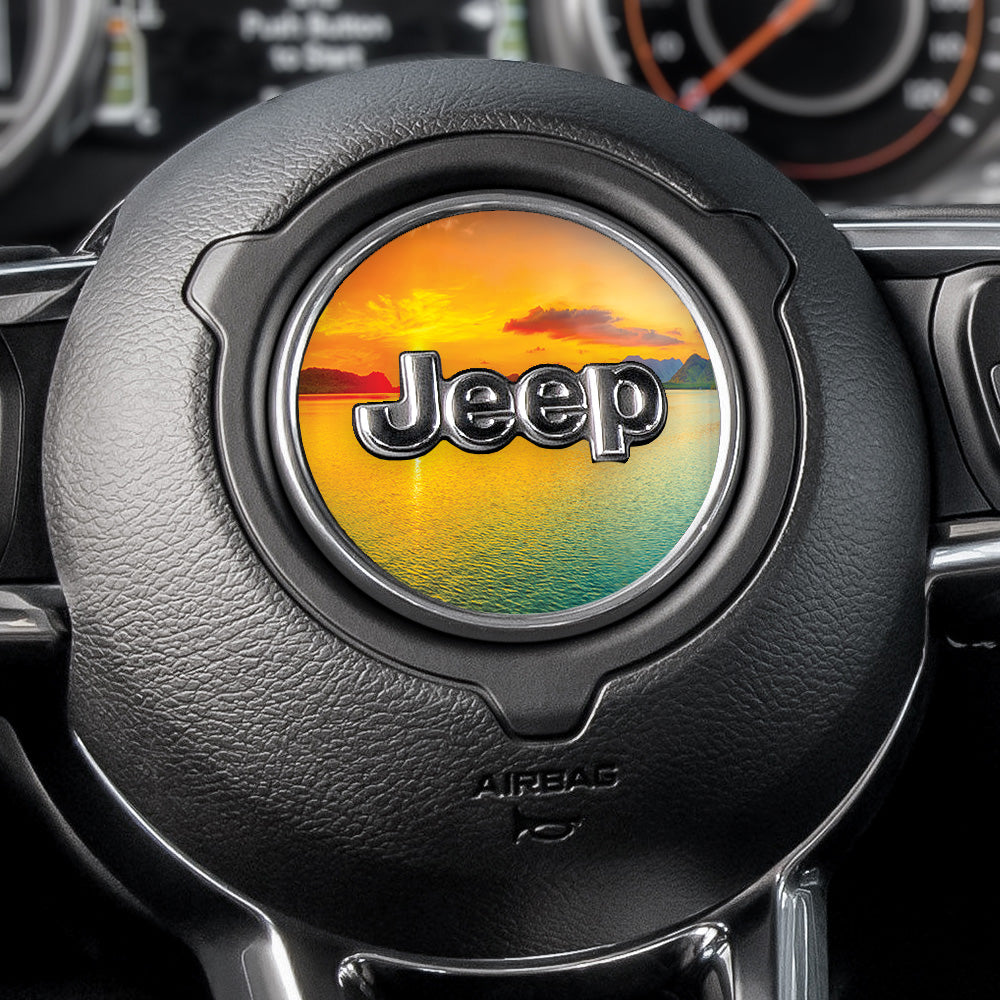 Mountain Sunset Steering Wheel Decal