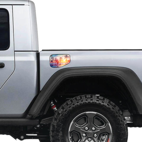 Sunset Palm Trees Gas Cap Decal for JT or Gladiator