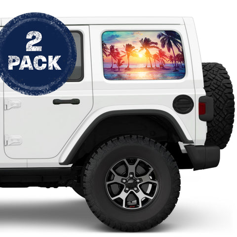 Sunset Palm Trees Side Windows Printed Vinyl Decal