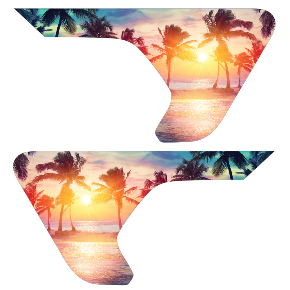 Sunset Palm Trees 2pc Vinyl Fender Decal