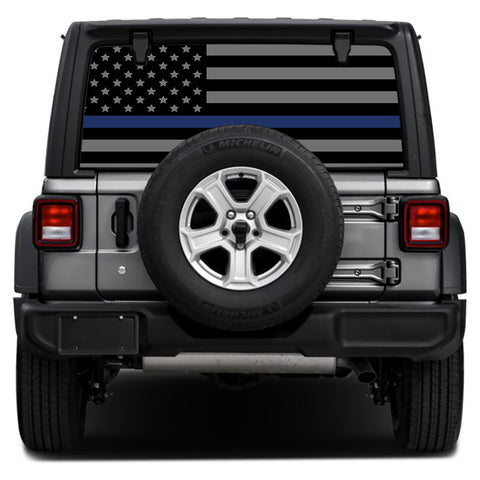 Thin Blue Line Rear Window Decal