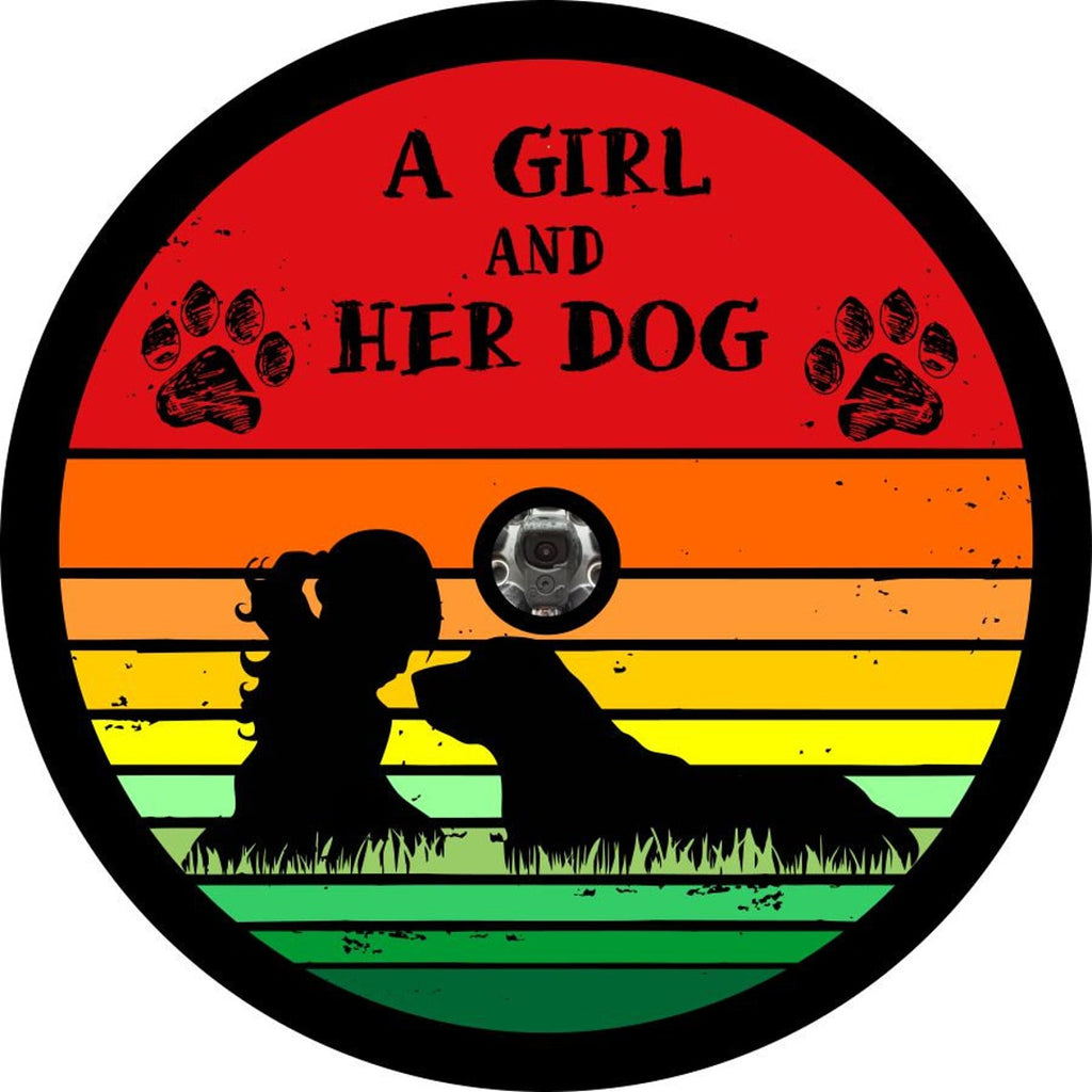 A Girl and her Dog - Colorful