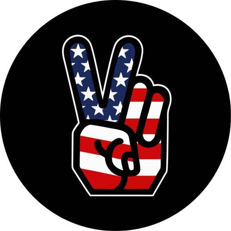 American Flag Peace Sign Spare Tire Cover