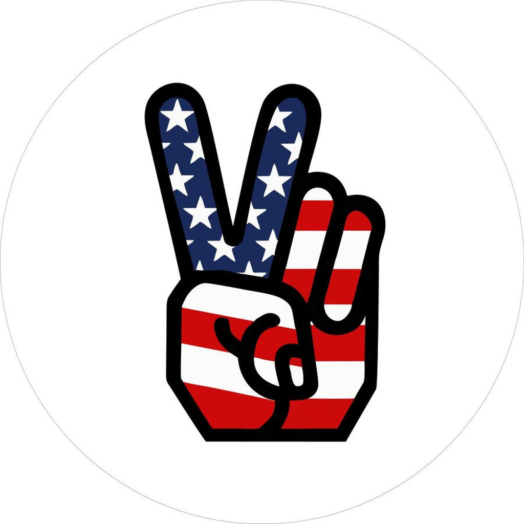 American Flag Peace Sign Spare Tire Cover