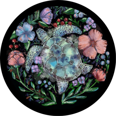 Artsy & Floral Colorful Sea Turtle