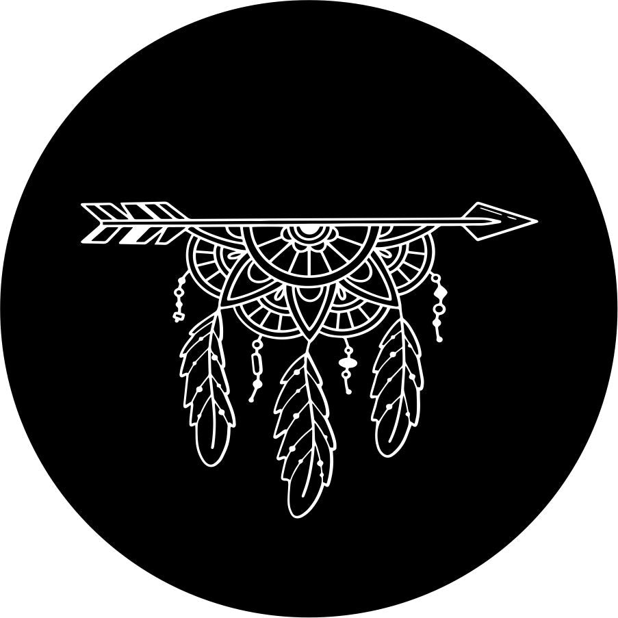 boho mandala dreamcatcher-inspired spare tire cover design for any vehicle make or model.