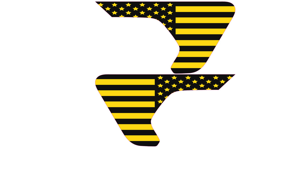Black and Yellow Flag 2pc Vinyl Fender Decal
