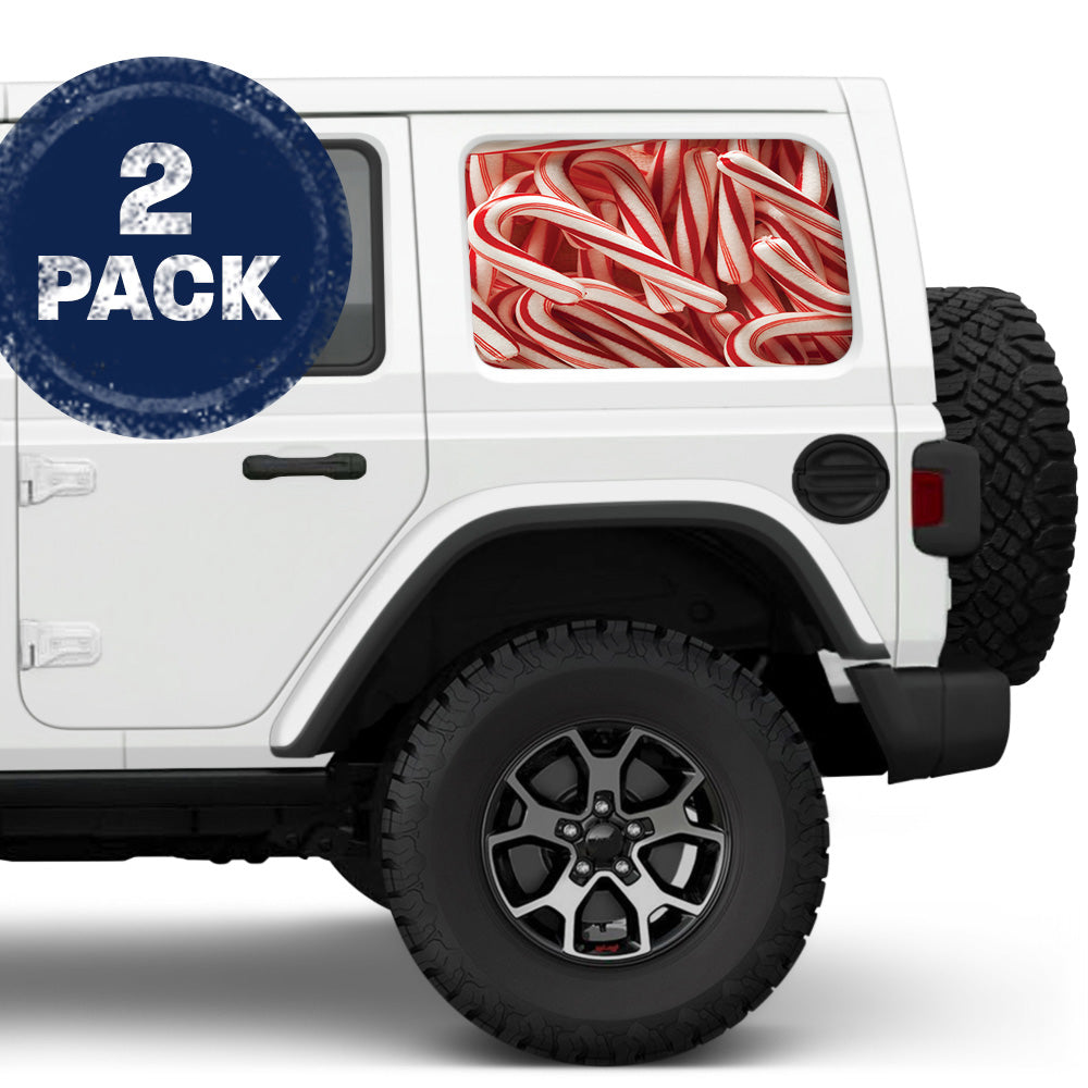 Candy Cane Mix Side Windows Printed Vinyl Decal
