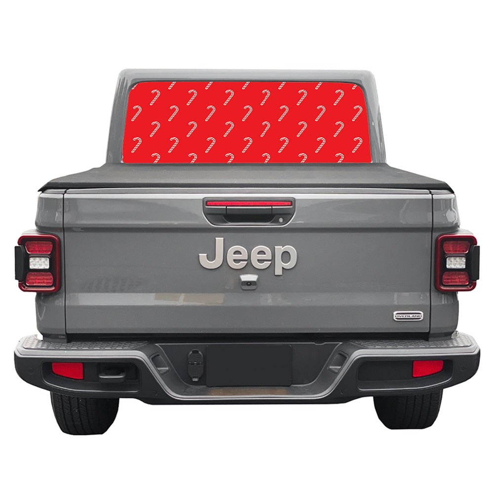 Candy Cane Paper Rear Window Decal