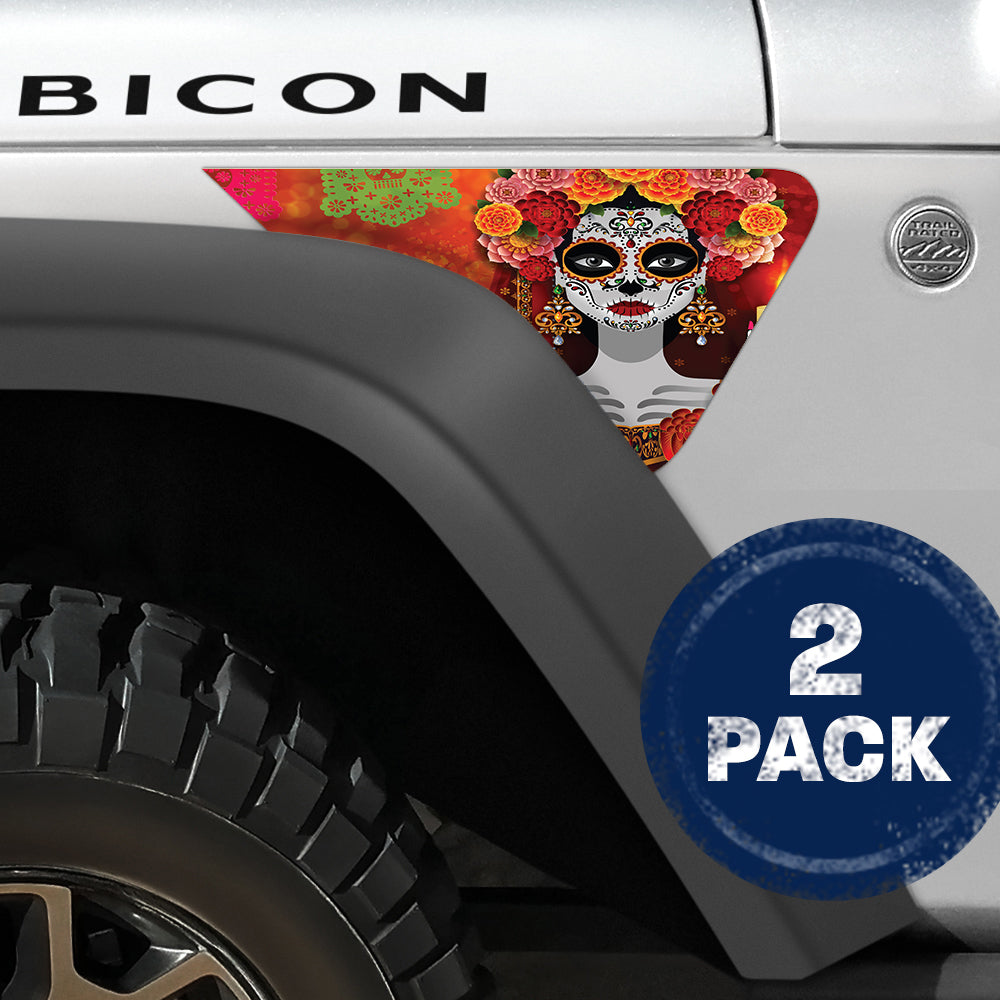 Day of the Dead 2pc Vinyl Fender Decal