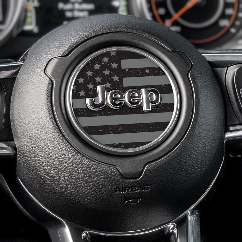 Distressed Black Out Steering Wheel Decal