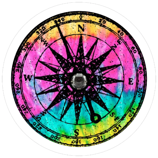Distressed Rainbow Compass 1