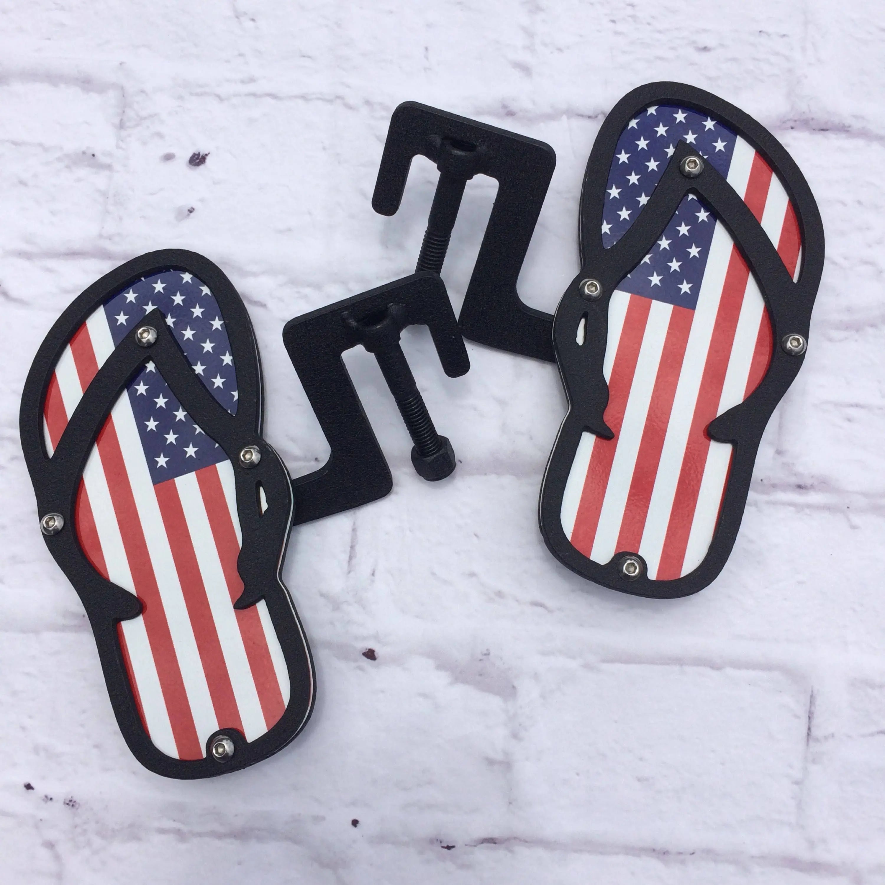 Flag print flip flop foot pegs PPE Offroad