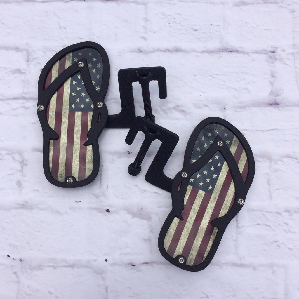 Flag print flip flop foot pegs PPE Offroad