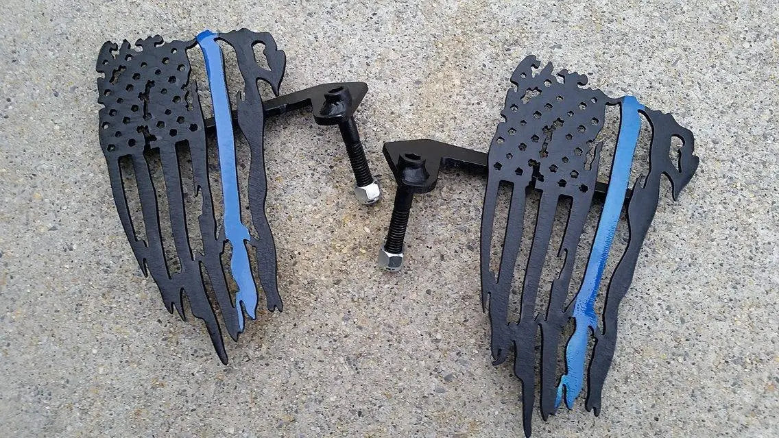 Flag thin blue/red line foot pegs for Wrangler & Gladiator PPE Offroad