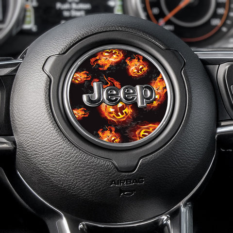 Flaming Pumpkins Steering Wheel Decal