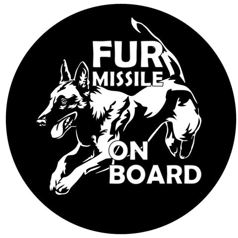Fur Missile On Board Belgian Malinois Spare Tire Cover