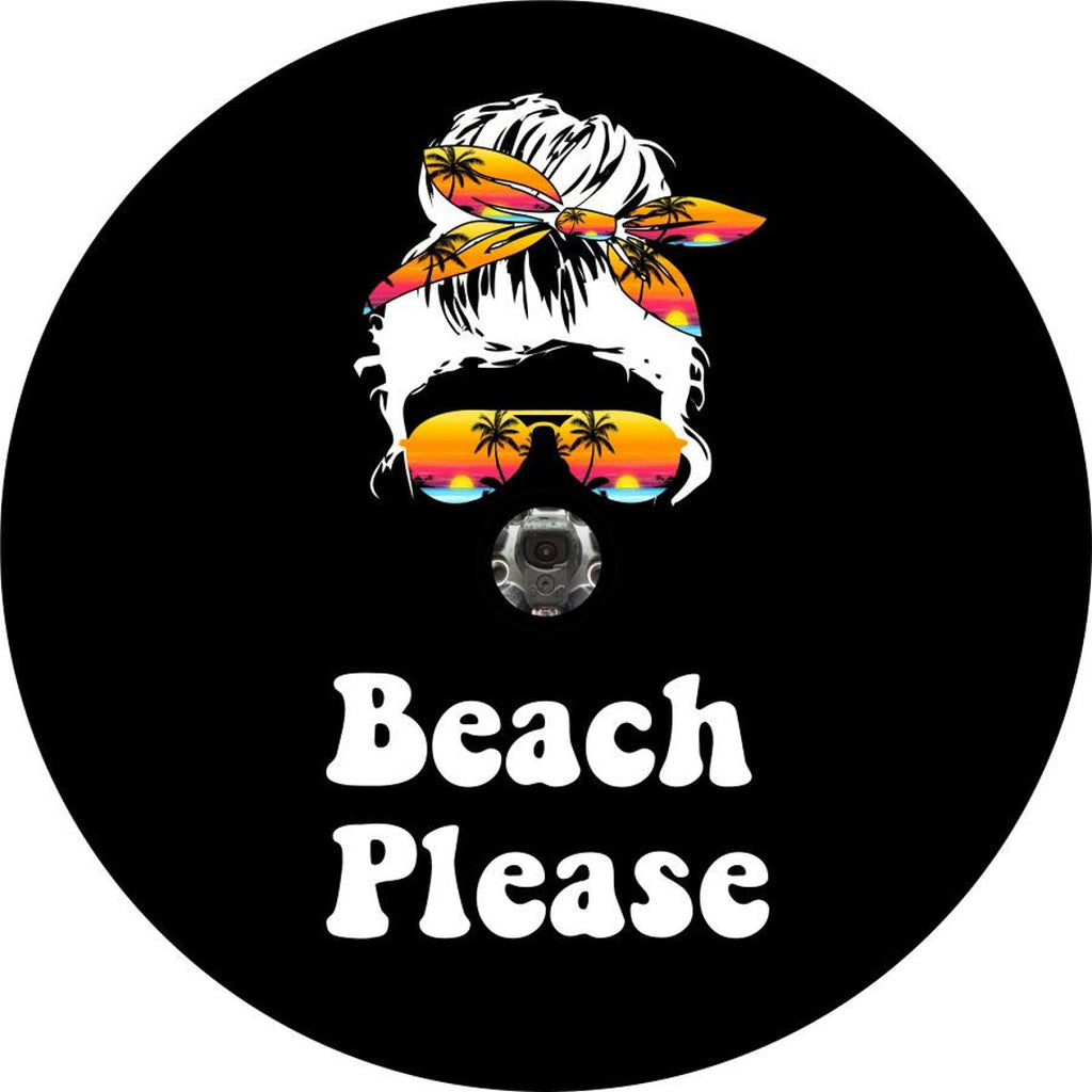 Messy Bun Beach Please - Girl with Sunglasses