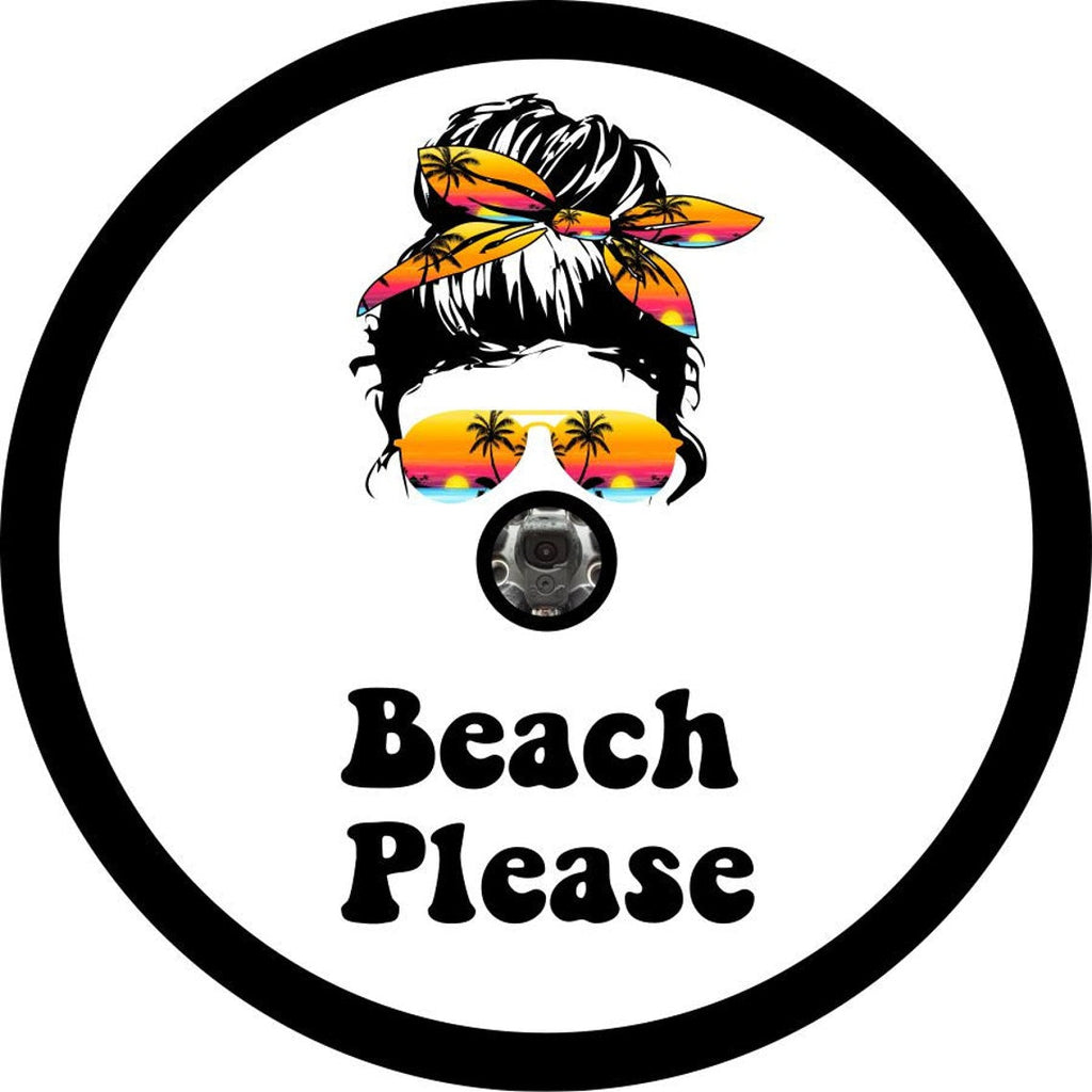 Messy Bun Beach Please - Girl with Sunglasses