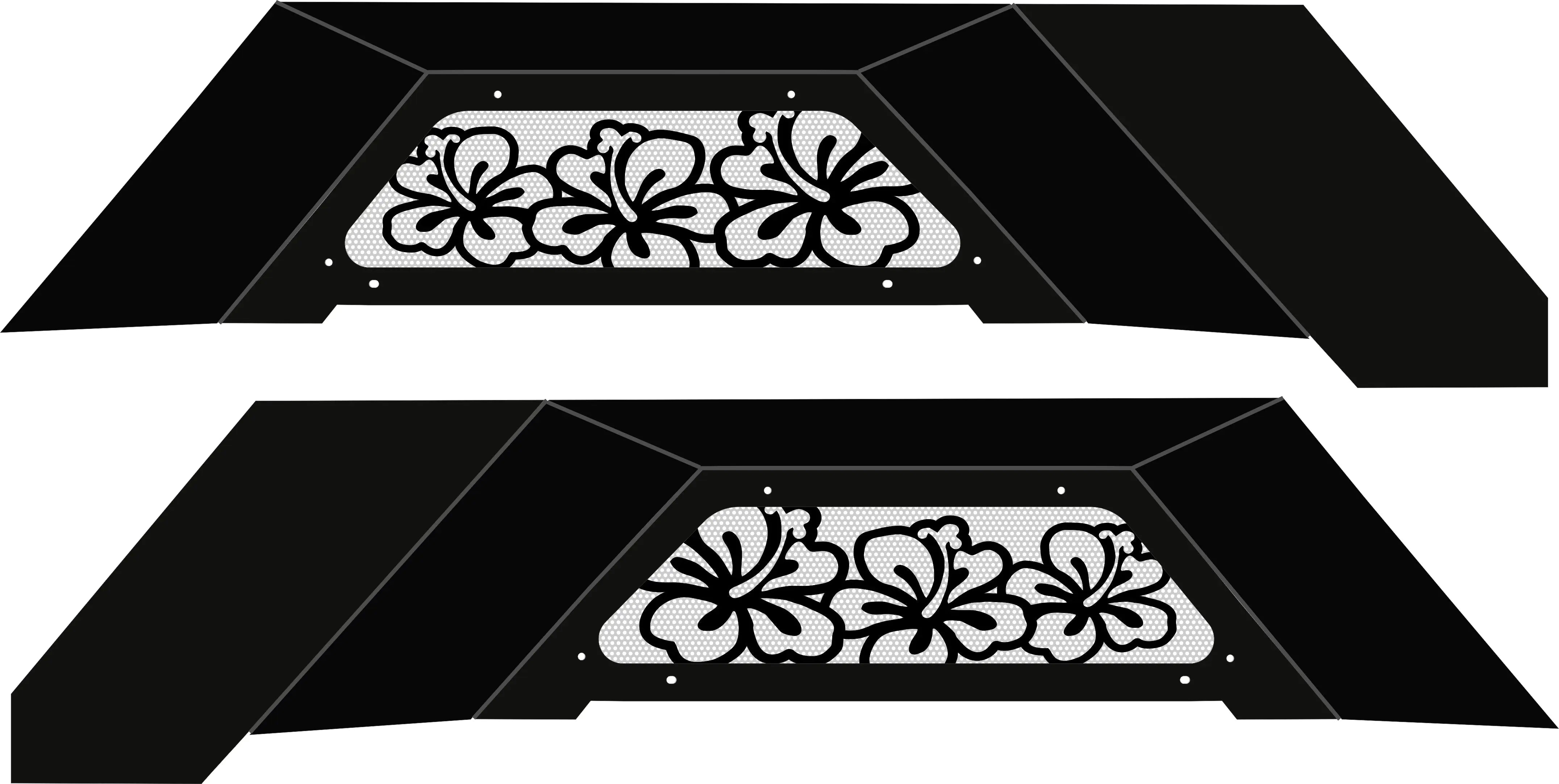 Hibiscus Flowers Rear Inner Fenders