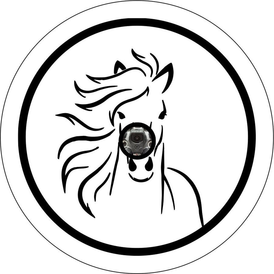 Horse Head with Flowing Mane Design
