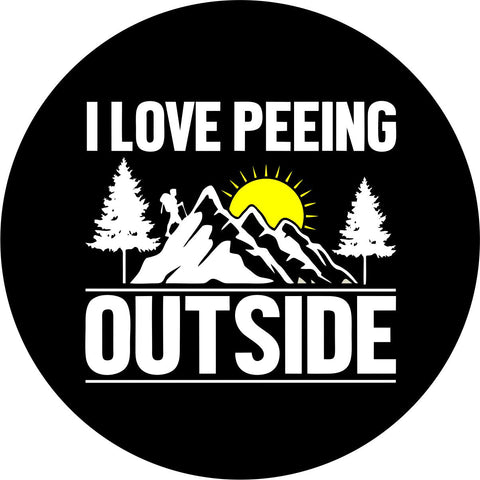 I Love Peeing Outside Funny Spare Tire Cover for Jeep, RV, Bronco, Camper, & More