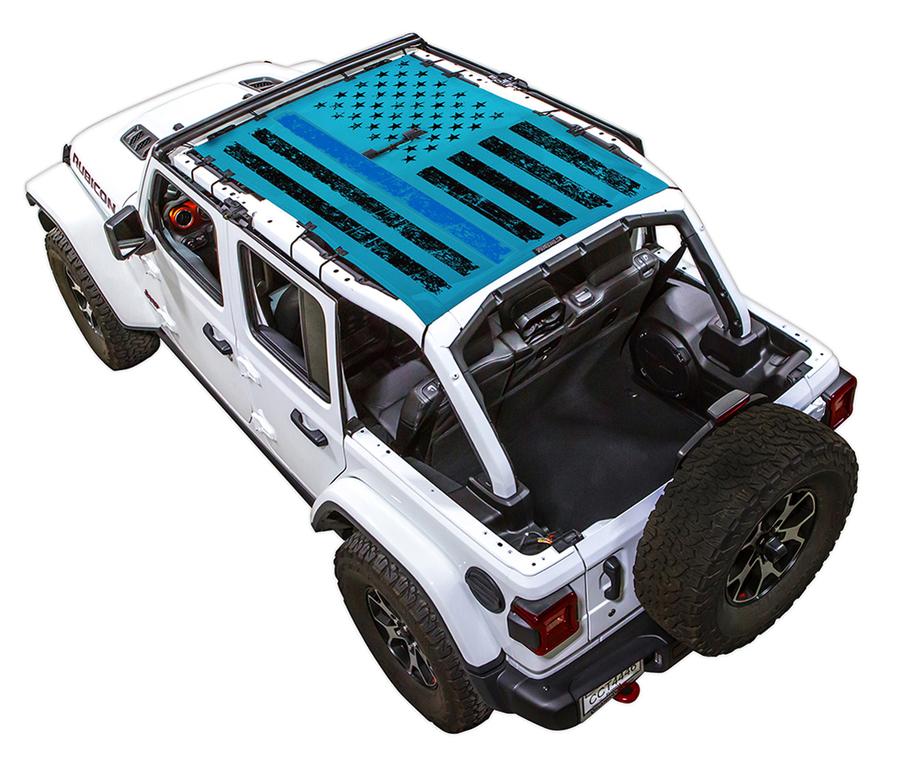SPIDERWEB SHADE JL4D TACTICAL FLAG DISTRESSED THIN BLUE LINE